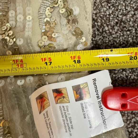 Mac Duggal NWT Women's 14 Sequined V Neck Flutter Sleeve Tea Length Dress 93591 - Picture 12 of 16